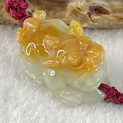 Type A Faint Green with Yellow Jadeite Male Pixiu String Bracelet 7.53g 23.5 by 13.2 by 13.8mm - Huangs Jadeite and Jewelry Pte Ltd