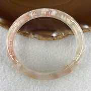 Natural Pinkish Flower Agate Oval Bangle 37.29g Internal Diameter 60.3mm 12.9 by 7.3mm (Perfect) - Huangs Jadeite and Jewelry Pte Ltd