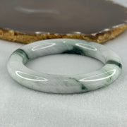Type A Faint Lavender Green with Blueish Green Patches Jadeite Bangle Internal Diameter 57.0mm 74.41g 12.0 by 11.4mm (Slight Internal Lines） - Huangs Jadeite and Jewelry Pte Ltd