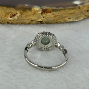 Type A Icy Blueish Green Jadeite with Crystals in S925 Sliver Ring (Adjustable Size) 1.77g 6.9 by 3.0mm - Huangs Jadeite and Jewelry Pte Ltd
