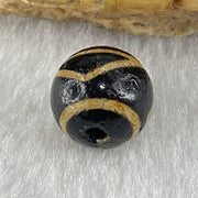 Natural Powerful Tibetan Old Oily Agate 1 Eye with Mountain Support Dzi Bead Heavenly Master (Tian Zhu) 一眼天诛 1.45g 10.3 by 10.3mm - Huangs Jadeite and Jewelry Pte Ltd