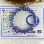Good Grade Natural Blue Tanzanite Beads Bracelet 39.53g 16.5cm 10.7mm 19 Beads - Huangs Jadeite and Jewelry Pte Ltd