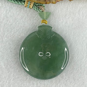 Gold Award Grand Master Type A Icy Bluesish Green Ping An Kou with Mystical Beast Jadeite Pendant 35.90g 43.8 by 8.0mm - Huangs Jadeite and Jewelry Pte Ltd