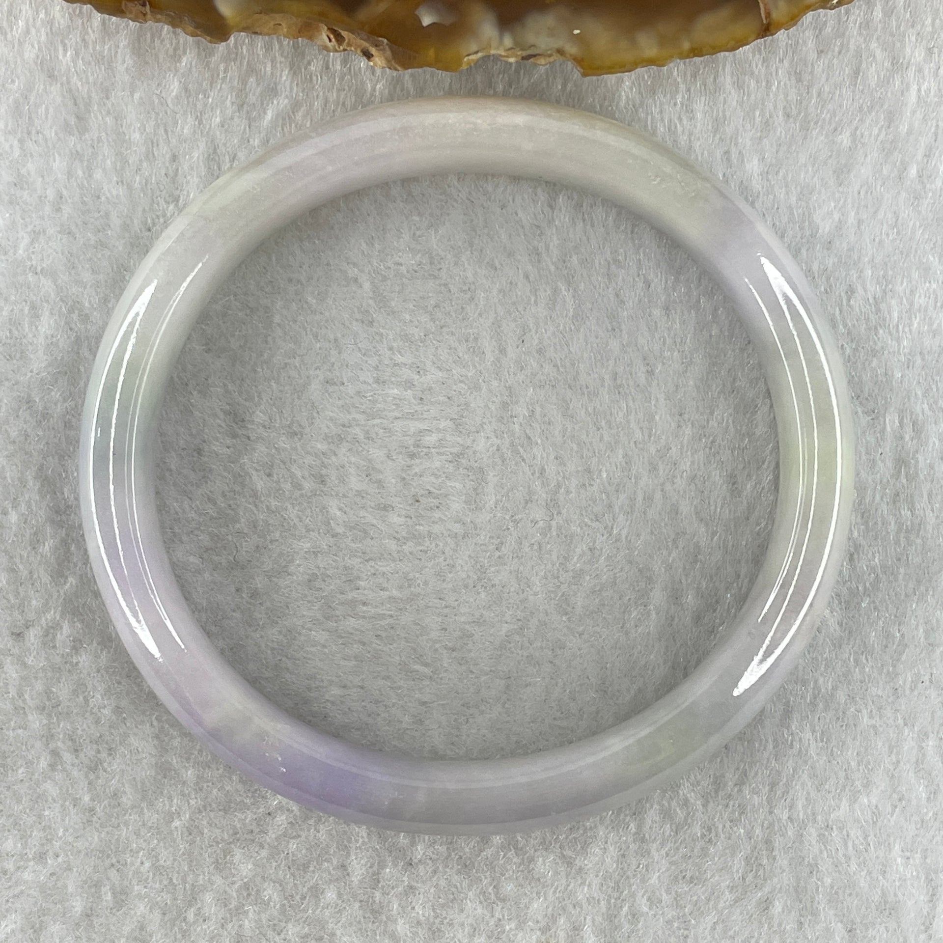 Type A Natural Lavender Jadeite Oval Bangle 29.01g Inner Diameter 52.0mm 10.1 by 6.2mm (Slight Internal Line) - Huangs Jadeite and Jewelry Pte Ltd