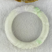 Type A Faint Green Lavender Jadeite Carved Ruyi Bangle Internal Diameter 56.0mm 86.81g 18.0 by 9.5mm (Internal Lines) - Huangs Jadeite and Jewelry Pte Ltd