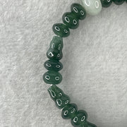 Natural Type A Blueish Green Jadeite Donut Shape Beads with Hulu Shape Charm with Icy Colorless Jadeite Hulu Charm Bracelet 11.79g 12cm 6.9mm 18 Beads Hulu 9.3 by 6.0mm 7 Pieces - Huangs Jadeite and Jewelry Pte Ltd