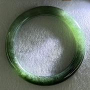 Type A Blueish Green Jadeite Bangle Internal Diameter 51.0mm 31.55g 8.0 by 8.3mm (Slight Internal Lines) - Huangs Jadeite and Jewelry Pte Ltd