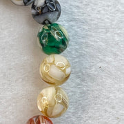 Muti Color Glass Beads Bracelet 21.04g 15.5cm 10.5mm 18 Beads - Huangs Jadeite and Jewelry Pte Ltd