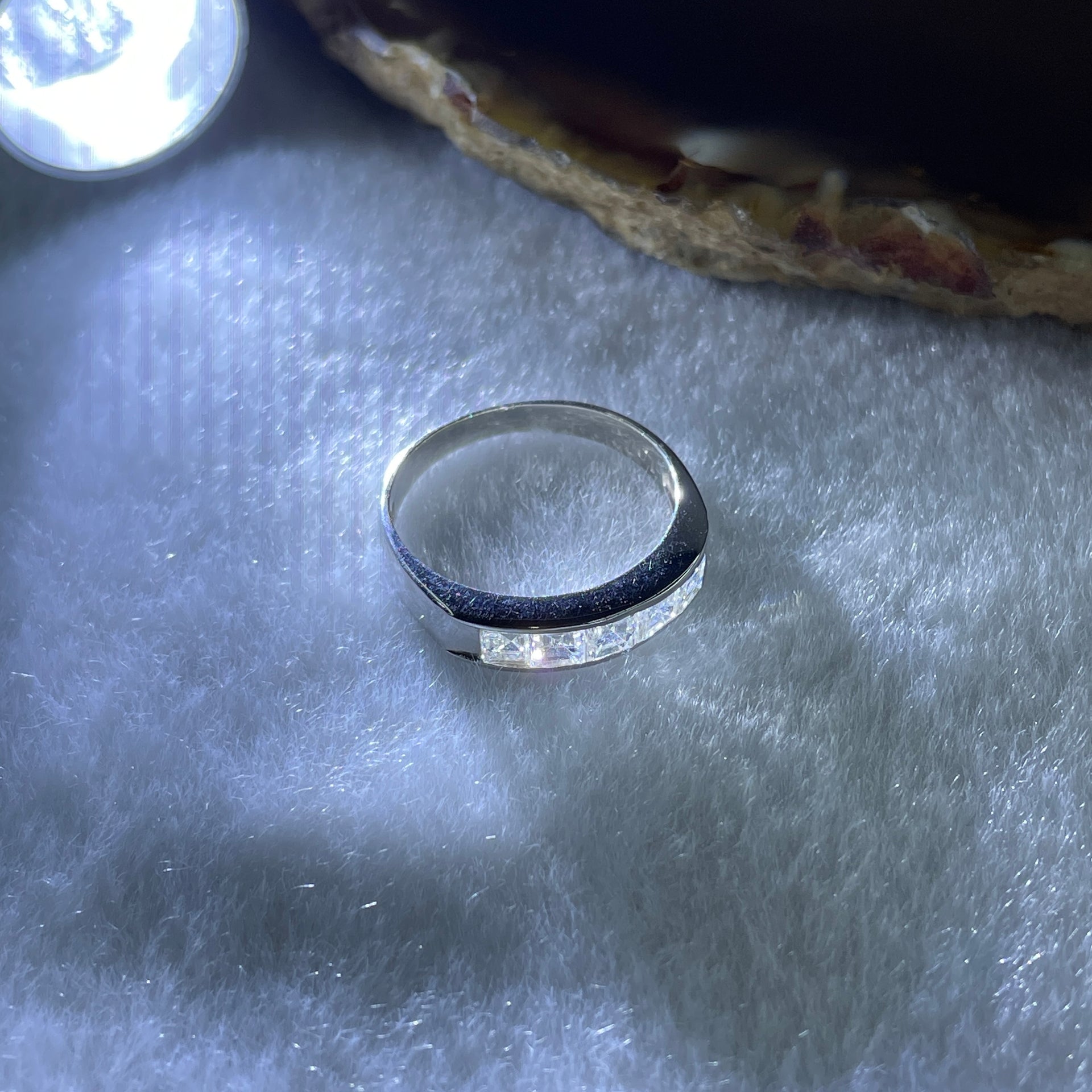 Natural Princess or Square Shape Diamonds in PT900 Platinum 3.53g Ring D1.01ct Total 3.71g US7 HK15 - Huangs Jadeite and Jewelry Pte Ltd