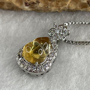 Natural Yellow Citrine Hulu Pendant on S925 Sliver 3.58g 7.8 by 6.0 by 4. - Huangs Jadeite and Jewelry Pte Ltd