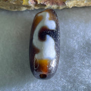 Natural Powerful Tibetan Old Oily Agate Green Tara Dzi Bead Heavenly Master (Tian Zhu) 绿度母天珠 4.78g 28.4 by 10.6mm - Huangs Jadeite and Jewelry Pte Ltd