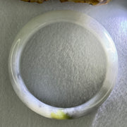 Type A Faint Green and Wuji Grey with Yellowish Green Patch Jadeite Bangle Internal Diameter 56.5mm 61.24g 14.3 by 8.0mm (Very Slight Internal Lines) - Huangs Jadeite and Jewelry Pte Ltd