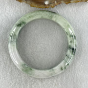 Type A Natural Light Green Light Lavender with Blueish Green Piao Hua Flora Patches Jadeite Bangle 53.61g Inner Diameter 51.5mm 12.2 by 8.5mm (Very Slight Internal Lines) - Huangs Jadeite and Jewelry Pte Ltd
