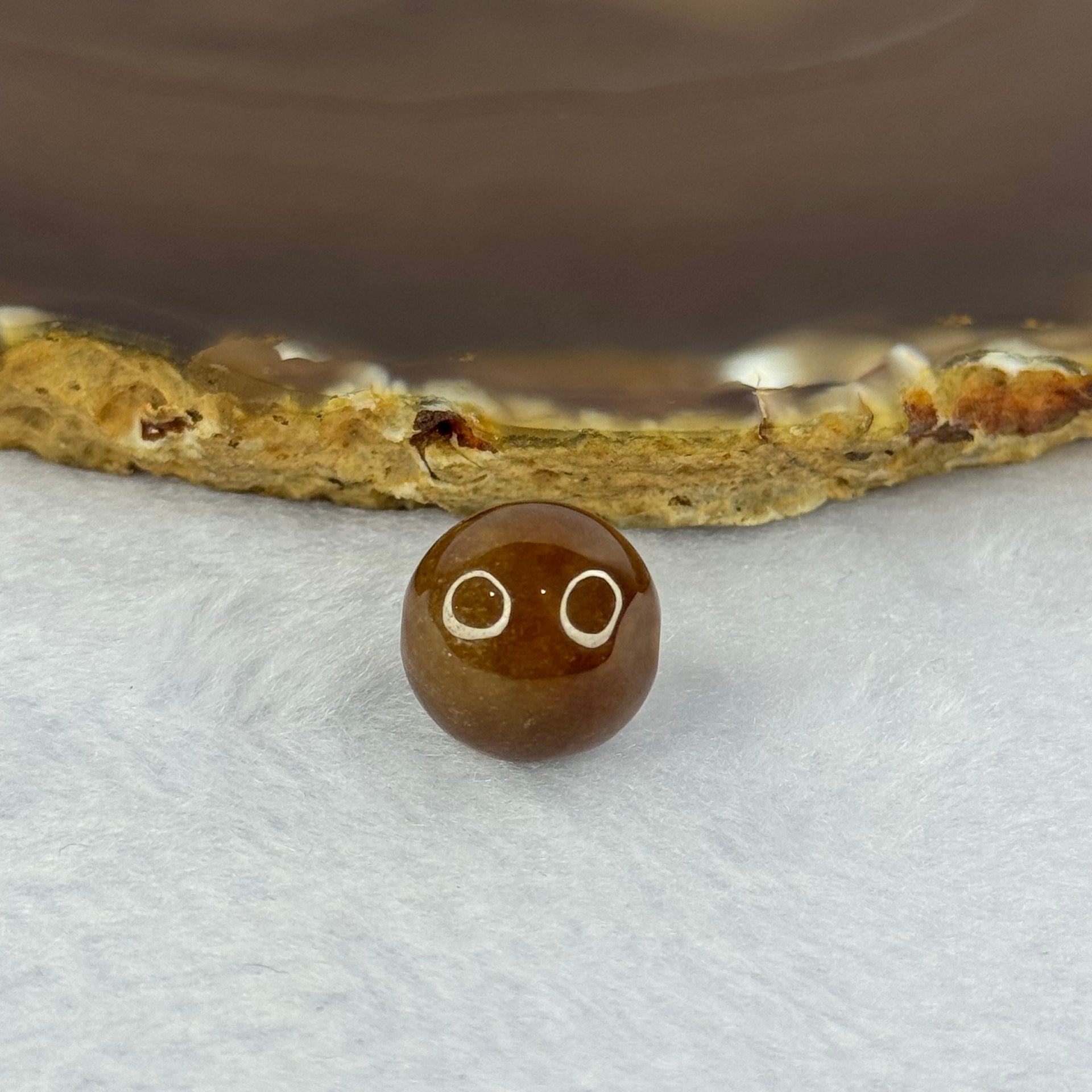 Type A Brown Jadeite Bead for Bracelet/Necklace/Earrings/Ring 4.68g 14.0mm - Huangs Jadeite and Jewelry Pte Ltd
