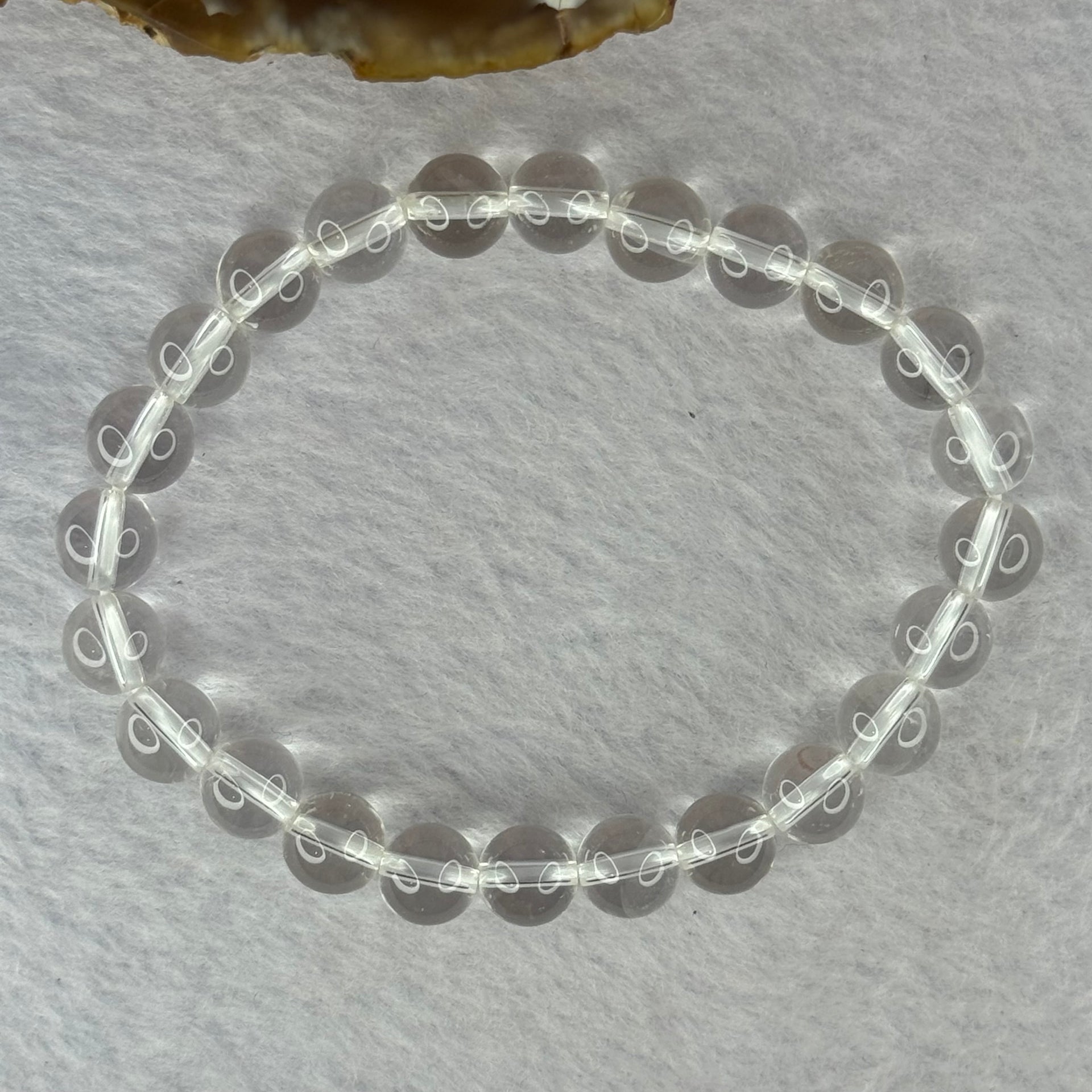 Natural Clear Quartz Bracelet 天然白水晶手链 18.71g 16.5cm 8.4mm 24 Beads - Huangs Jadeite and Jewelry Pte Ltd