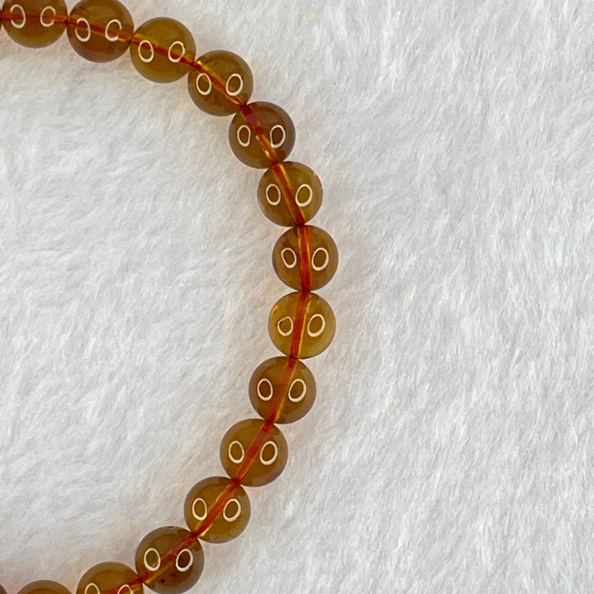 Natural Purple Amber Beads Bracelet 天然紫蜜琥珀手链 4.28g 15.5cm 6.6mm 28 Beads - Huangs Jadeite and Jewelry Pte Ltd