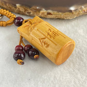 Natural Wood Golden Bucket Handphone Charm 8.67g 38.2 by 19.2mm - Huangs Jadeite and Jewelry Pte Ltd
