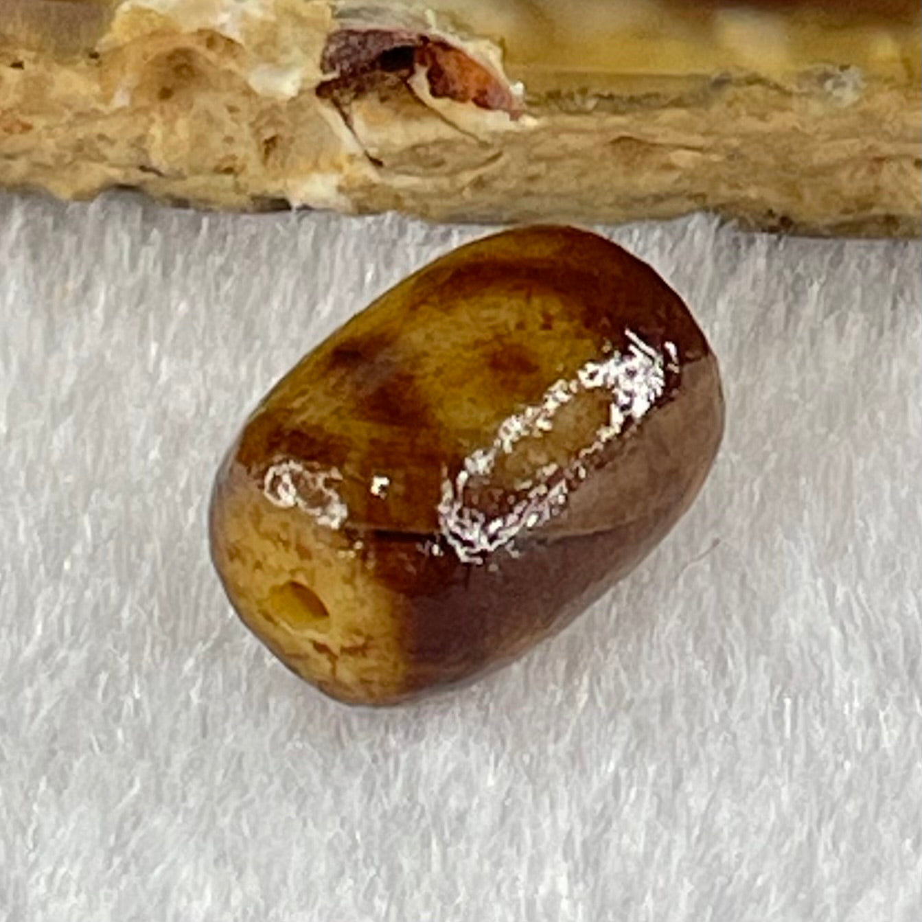 Natural Powerful Tibetan Old Oily Agate Patina Guiren Tairen Human Dzi Bead Totem Amulet Heavenly Master (Tian Zhu) 贵人天诛 1.50g 11.9 by 8.8mm - Huangs Jadeite and Jewelry Pte Ltd