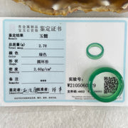 Natural Green Chalcedony Ring 2.78g 6.0 by 3.2mm US7.8 HK17.2 - Huangs Jadeite and Jewelry Pte Ltd