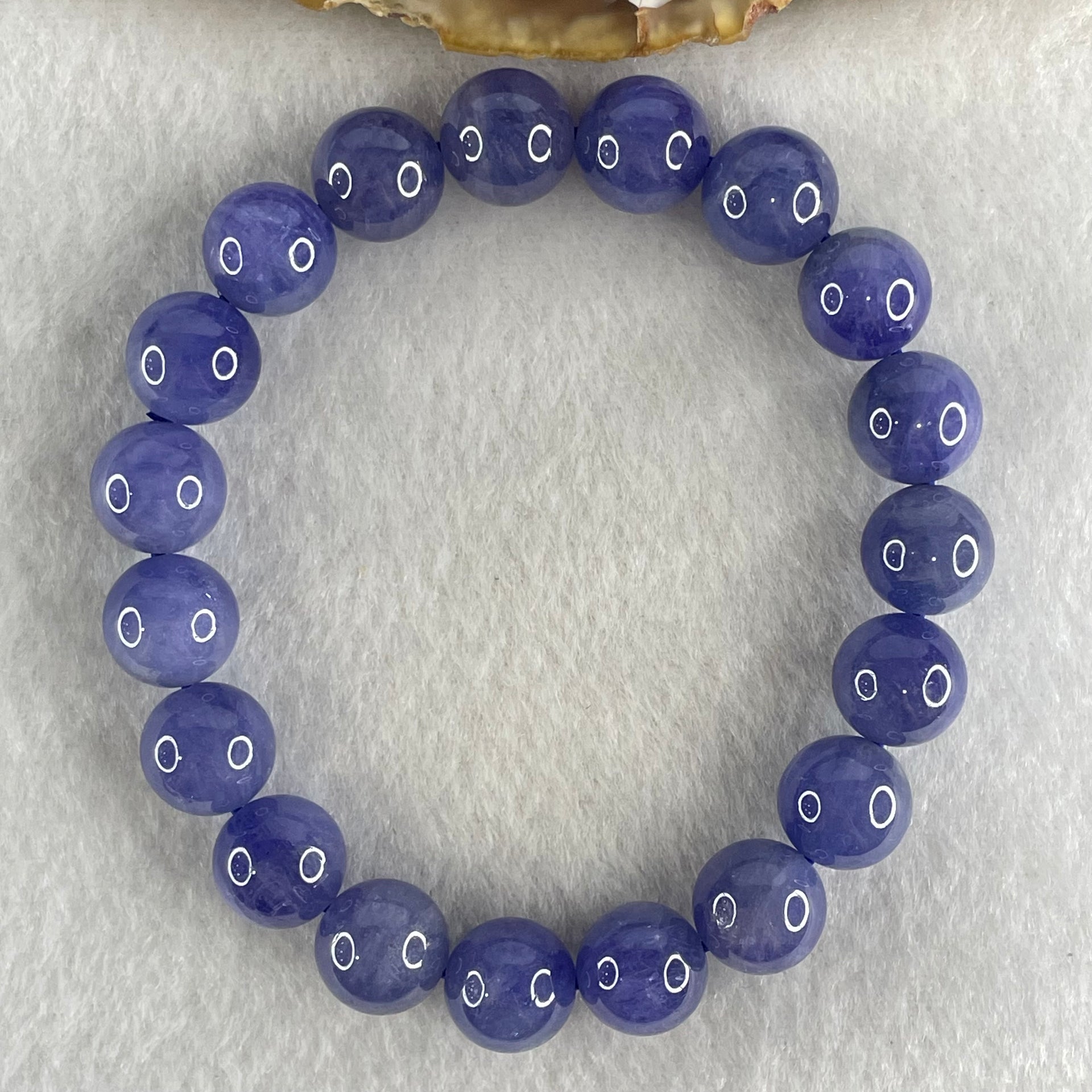 Good Grade Natural Blue Tanzanite Beads Bracelet 39.68g 16.5cm 10.8mm 19 Beads - Huangs Jadeite and Jewelry Pte Ltd