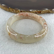 Natural Pinkish Flower Agate Oval Bangle 37.29g Internal Diameter 60.3mm 12.9 by 7.3mm (Perfect) - Huangs Jadeite and Jewelry Pte Ltd