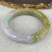 Type A Brownish Green with Lavender Jadeite Prosperity Flowers Bangle 64.22g Internal Diameter 54.6mm 14.2 by 10.3mm (Very Fine Internal Line) - Huangs Jadeite and Jewelry Pte Ltd