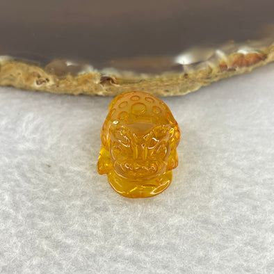 Natural Amber 3 Legged Toad on Prosperity Coins Pendant 3.43g 23.8 by 17.0 by 15.7mm - Huangs Jadeite and Jewelry Pte Ltd