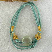 Type A Blueish Green Jadeite Ping An Kou String Bracelet 2.83g 14.4 by 6.3mm - Huangs Jadeite and Jewelry Pte Ltd