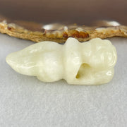 Natural White Nephrite Ancient Man Pendant 23.46g 47.6 by 17.6 by 18.5mm - Huangs Jadeite and Jewelry Pte Ltd