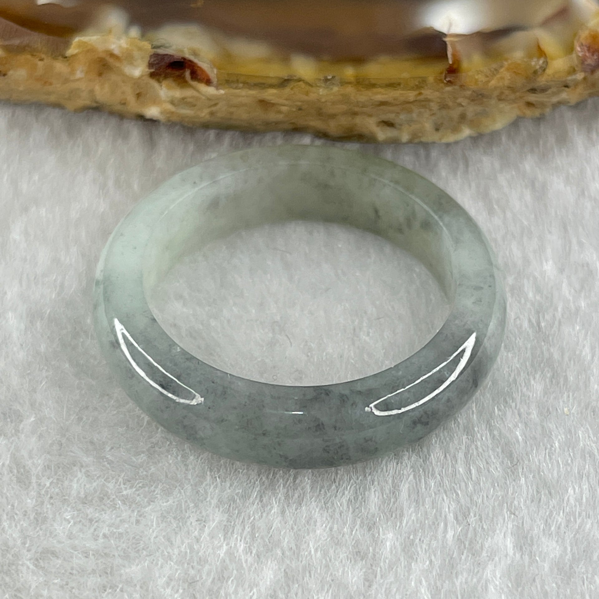 Type A Natural Grey Wuji with Lavender Piao Hua Jadeite Ring 3.52g 5.3. by 3.4mm US 9.2 HK 20.4 ( Close to Perfect ) - Huangs Jadeite and Jewelry Pte Ltd