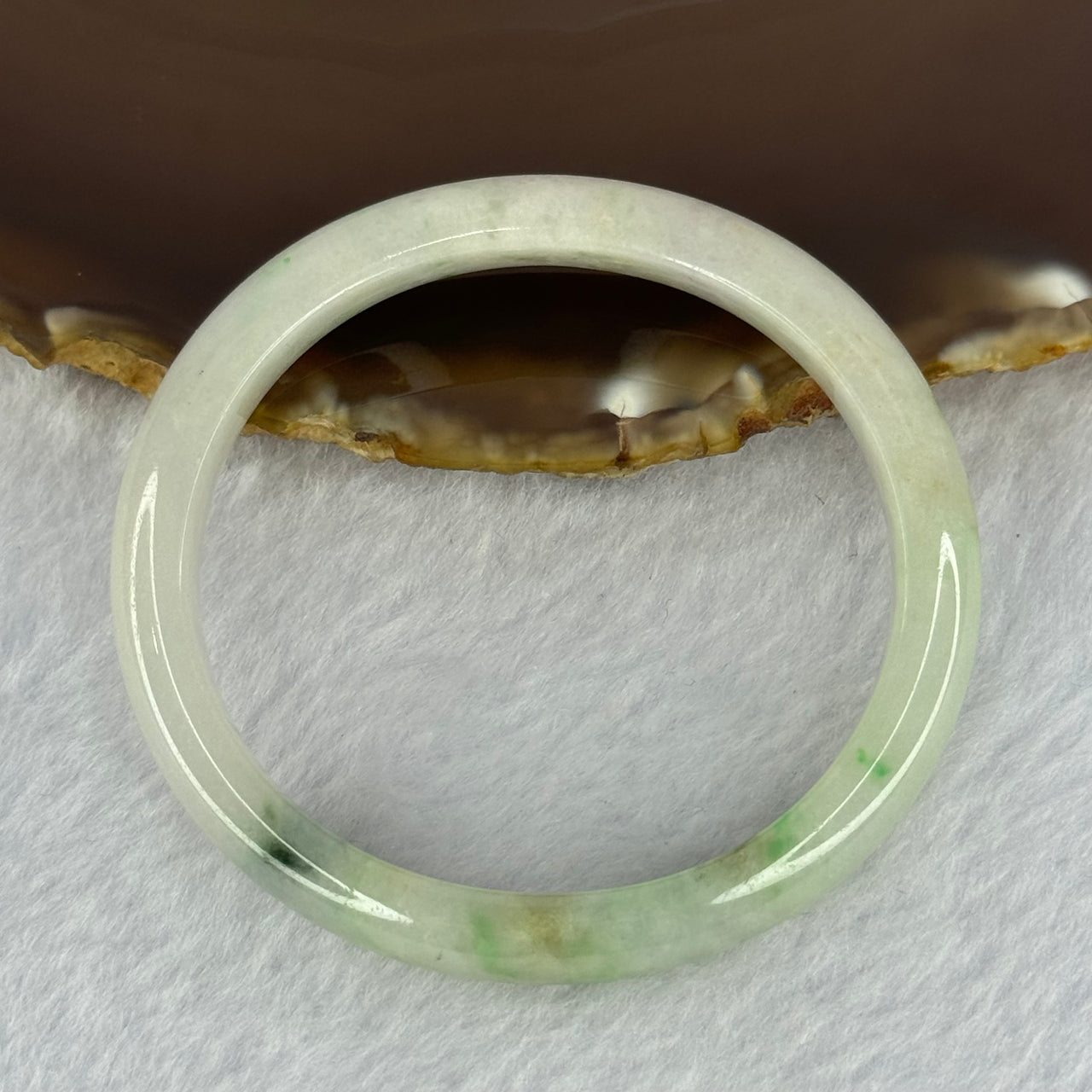 Type A Green Jadeite Bangle 23.55g Internal Diameter 49.3mm 8.4 by 6.3mm (Slight External Line) - Huangs Jadeite and Jewelry Pte Ltd