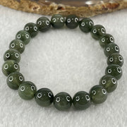 Good Grade Natural Green Cats Eye Rutilated Beads Bracelet 22.78g 16cm 9.4mm 21 Beads - Huangs Jadeite and Jewelry Pte Ltd