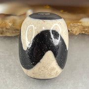 Natural Powerful Tibetan Old Oily Agate Tiger Tooth Daluo Dzi Bead Heavenly Master (Tian Zhu) 虎呀天诛 4.94g 17.7 by 13.4mm - Huangs Jadeite and Jewelry Pte Ltd