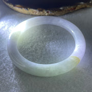 Certified Natural Type A Light Green & Lavender Jadeite Full Round Bangle | 60.4mm Yuan Tiao (60.38g 10.2x10.0mm | Internal Line | Imperial Wholeness, Royal Fortune & Heart Vitality) - Huangs Jadeite and Jewelry Pte Ltd