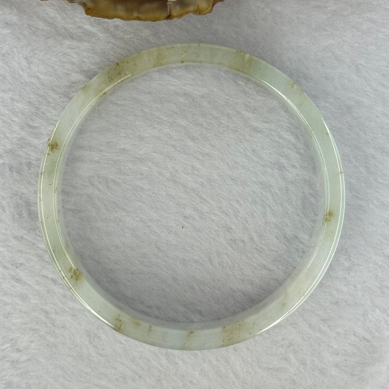 Type A Light Lavender Green and Brown Patches Jadeite Bangle 29.91g Internal Diameter 52.4mm 12.6 by 4.2mm (Very Slight Internal Line) - Huangs Jadeite and Jewelry Pte Ltd