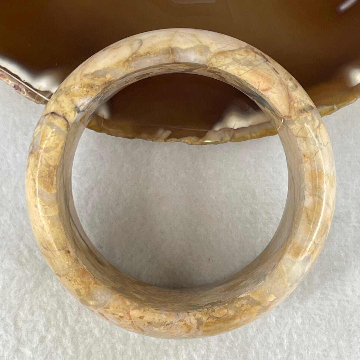 Natural Picture Jasper Bangle | (119.12g | 53.9mm Inner Diameter | 28.8x9.5mm | Synergy, Deep Grounding, Creative Vision & Protection Shield)