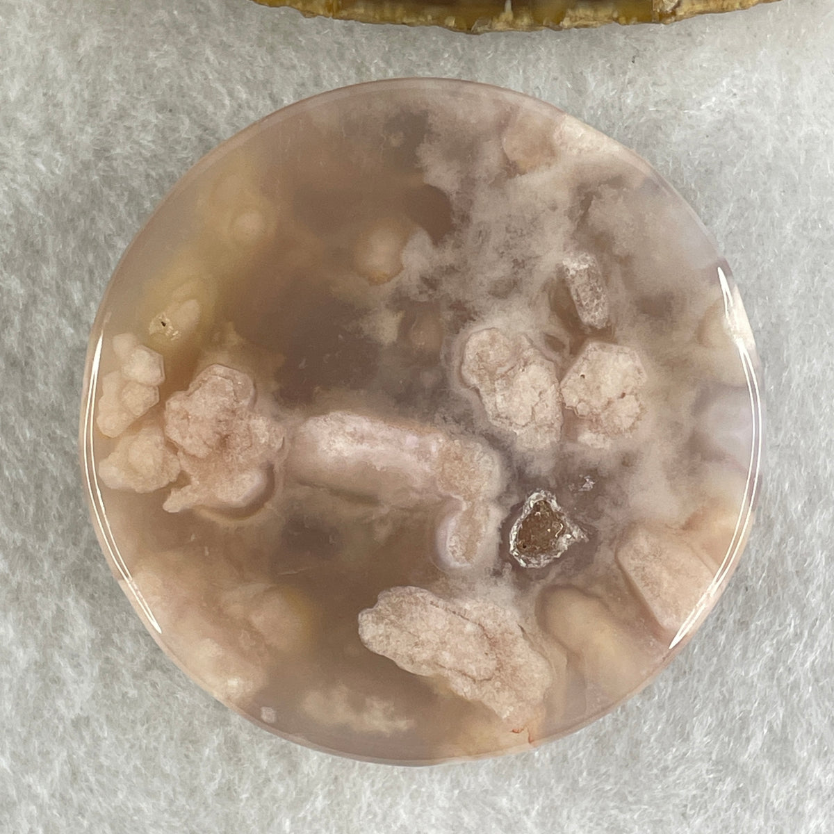 Natural Pink Flower Agate Oval Bangle Set 82.68g Inner Diameter 55.7mm 10.3 by 6.8mm (Very Very Slight External Rough) - Huangs Jadeite and Jewelry Pte Ltd