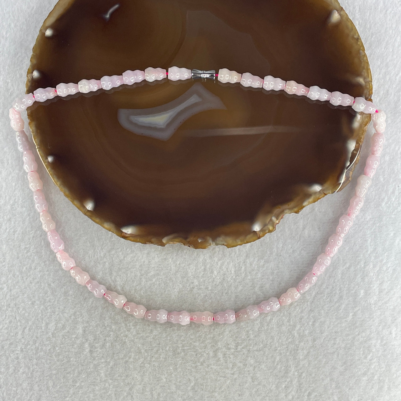Natural Type A Pinkish Jadeite Hulu Necklace 30.50g 45cm 6.5mm 43 Hulu - Huangs Jadeite and Jewelry Pte Ltd