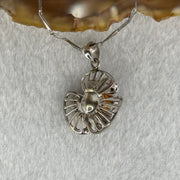 Natural Amber with Cubic Zirconia in S925 Sliver Pendent Necklace 4.04g 7.8mm - Huangs Jadeite and Jewelry Pte Ltd