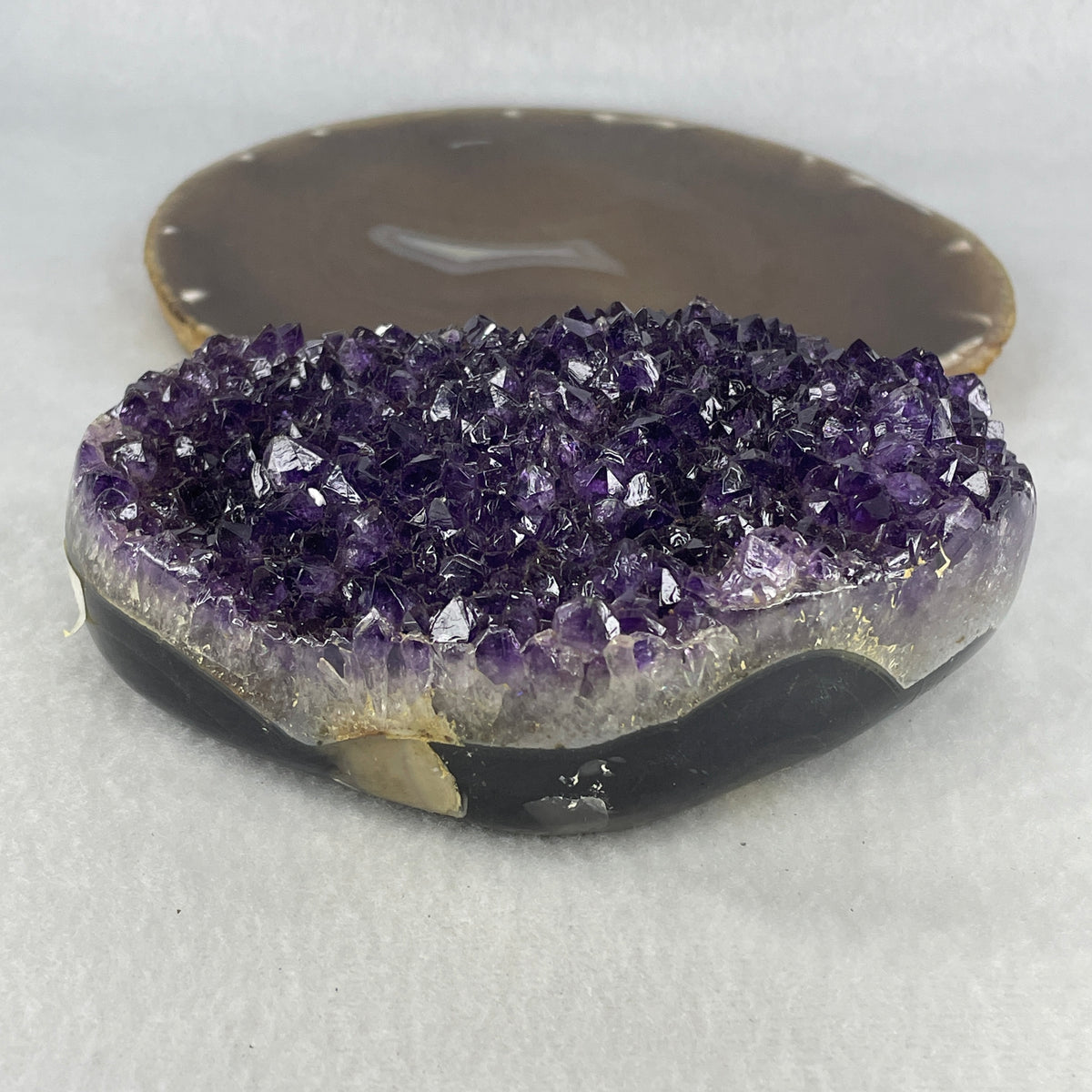 Natural Amethyst Heart Shape Display Specimen | 125.9mm Deep Purple Crystal Cluster (697.2g | 125.9x86.0x46.6mm)