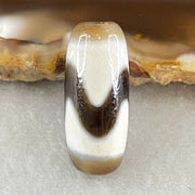 Natural Powerful Tibetan Old Oily Agate Tiger Tooth Daluo Dzi Bead Heavenly Master (Tian Zhu) 2.16g 19.8 by 8.4mm - Huangs Jadeite and Jewelry Pte Ltd