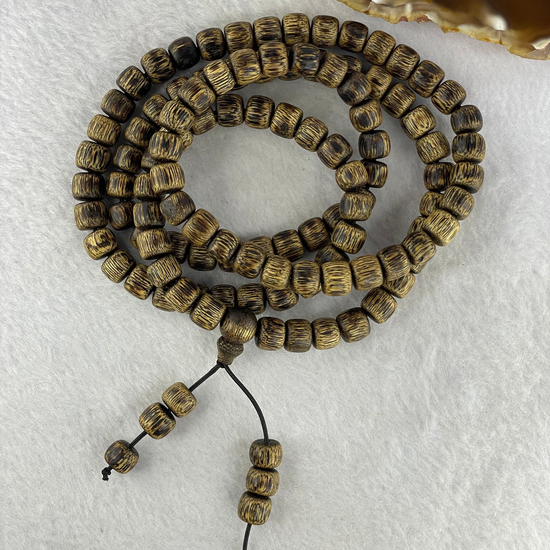 Natural Wild Vietnam Lu Qi Nan Agarwood Beads Necklace 31.70g 80cm 9.1mm 108 + 6 Beads - Huangs Jadeite and Jewelry Pte Ltd