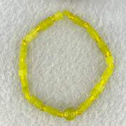 Natural Yellow Serpentine Mini Cube Beads Bracelet 6.36g 4.4mm 29 Beads - Huangs Jadeite and Jewelry Pte Ltd