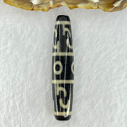 Natural Powerful Tibetan Old Oily Agate 3 Eyed Dharma Vajra Dzi Bead Heavenly Master (Tian Zhu) 三眼金刚杵天珠 13.67g 58.6 by 12.5mm - Huangs Jadeite and Jewelry Pte Ltd