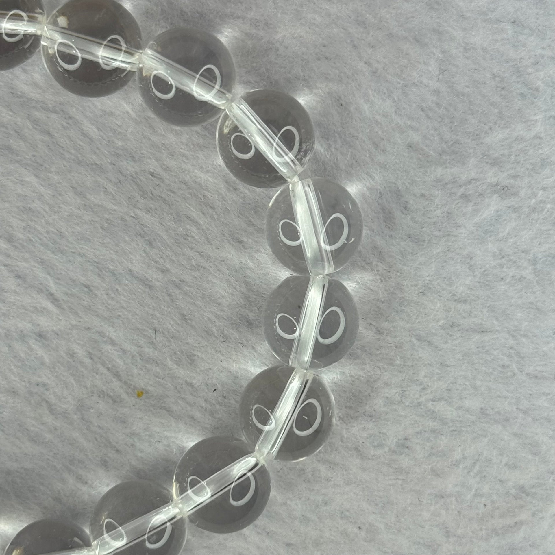 Natural Clear Quartz Bracelet 天然白水晶手链 30.67g 17cm 10.6mm 19 Beads - Huangs Jadeite and Jewelry Pte Ltd