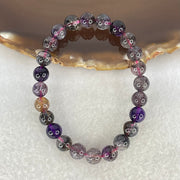 Good Grade Natural Blackcurrant Super 7 Beads Bracelet 12.59g 14cm 7.3mm 24 Beads - Huangs Jadeite and Jewelry Pte Ltd