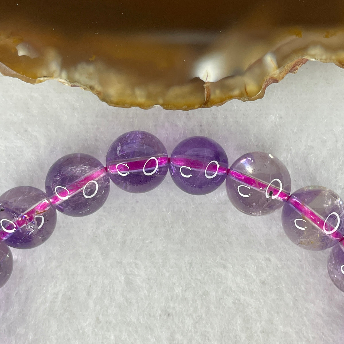 Natural Amethyst Super 7 Crystal Beads Bracelet | 9.7mm Melody Stone Amulet (23.67g | 15.5cm Wrist | 20 Beads)
