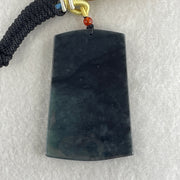 Natural Type A Wuji Grey with Blueish Green Jadeite Buddha on Shan Shui & Gui Ren Pendant | (51.77g | 62.0 x 40.8 x 7.8mm | Joy, Infinite Wealth & Noble Benefactor Anchor, Feng Shui Sovereign Masterpiece) - Huangs Jadeite and Jewelry Pte Ltd