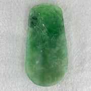 Type A Semi Icy Bright Green Jadeite Double Sided Shan Shui with Gui Ren Benefactor Pendant 47.64g 76.5 by 39.9 by 9.0mm - Huangs Jadeite and Jewelry Pte Ltd
