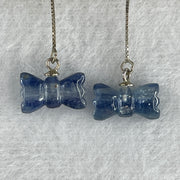 Good Grade Natural Blue Kyanite Candy Shape in S925 Sliver Earring 2.05g 12.9 by 7.0 by 3.8mm - Huangs Jadeite and Jewelry Pte Ltd